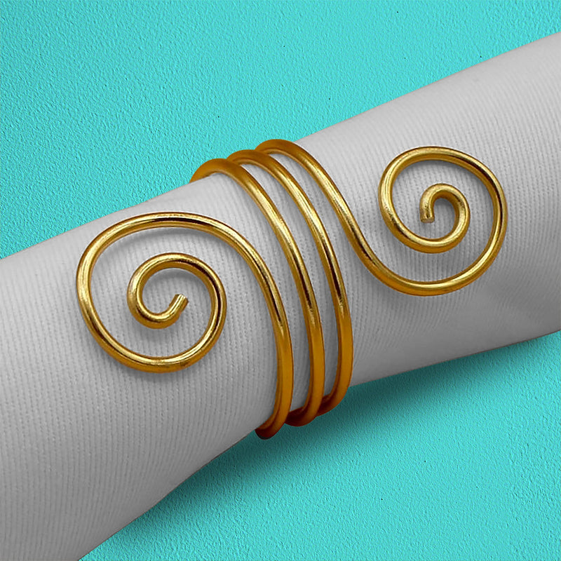 [Australia - AusPower] - Pomp Loop 'de Loop Napkin Rings 12 Pack (Gold) | Perfect for Dinner Parties, Weddings, & Events | Fits All Napkin Sizes Gold 