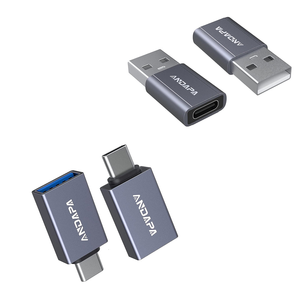 [Australia - AusPower] - USB C Female to USB Male Adapter(2 Pack), USB C Male to USB Female Adapter(2 Pack),ANDAPA USB C Adapter 
