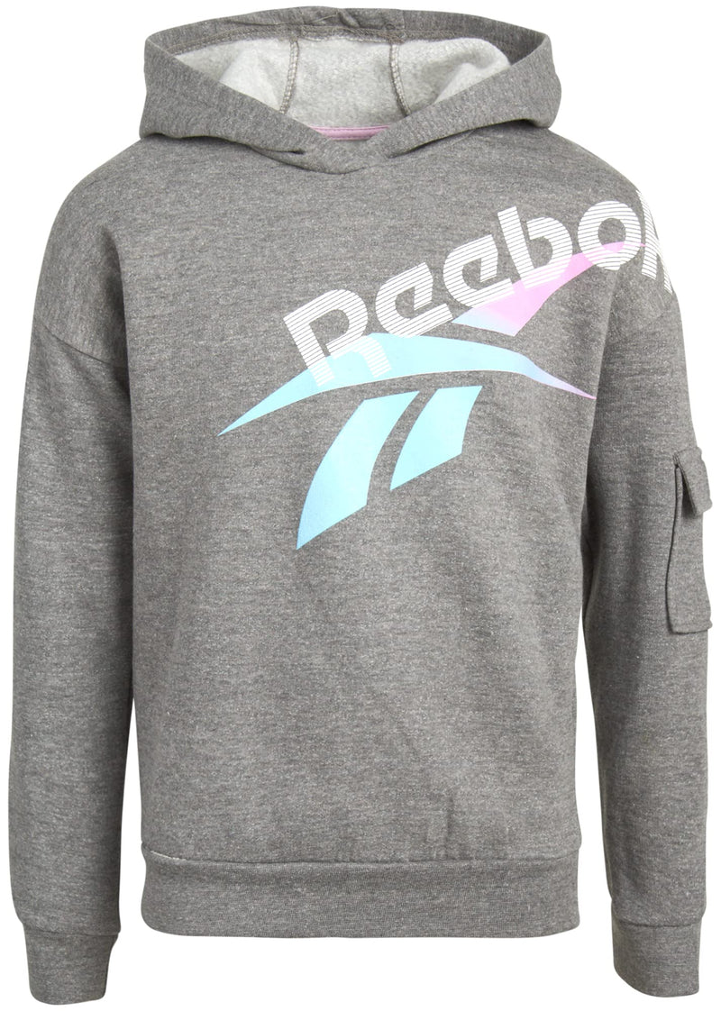 [Australia - AusPower] - Reebok Girls’ Sweatshirt – Tie Dye Fleece Pullover Sweatshirt (Size: 7-16) Medium Grey Heather 12 