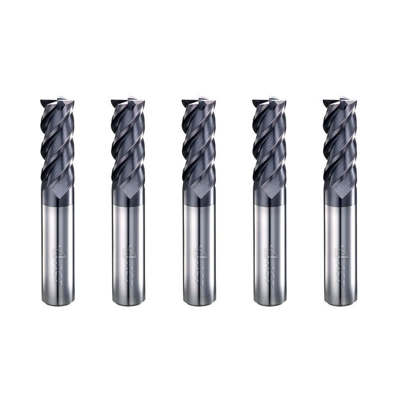 [Australia - AusPower] - ACCUCUT I4KES 1/8 Carbide End Mill, 4 Flute, Square End, Ideal for Steel, Forge Steel, Copper and Alloys, 45 Degree Helix, (5 Pieces) 1/8 in 