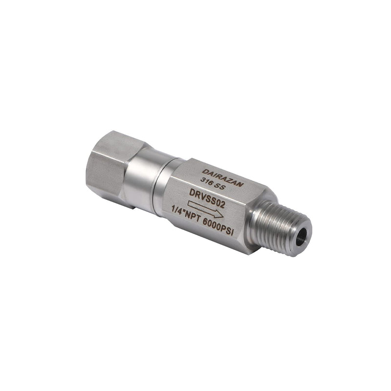 [Australia - AusPower] - DAIRAZAN In-line Ball Check Valve - Stainless Steel 316 One Way (SS316, 1/4"NPT MxF) SS316 