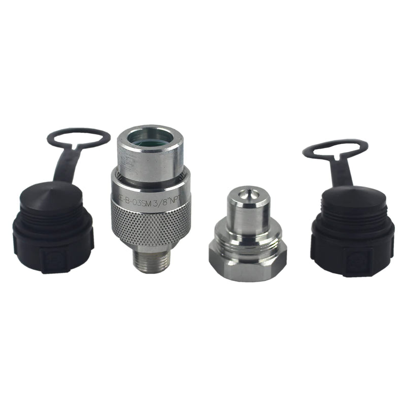 [Australia - AusPower] - KZE-B-03 3/8'' NPT 10,000PSI Hydraulic High Pressure Quick Connect Coupling Quick Coupler Set Replaces Enerpac C-604 