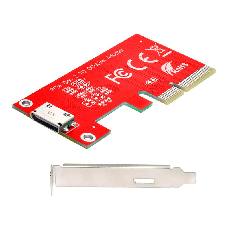 [Australia - AusPower] - NFHK PCI-E 3.0 Express 4.0 x4 to Oculink External SFF-8612 SFF-8611 Host Adapter for PCIe SSD with Bracket Red PCI-E 3.0 to Internal SFF-8611 