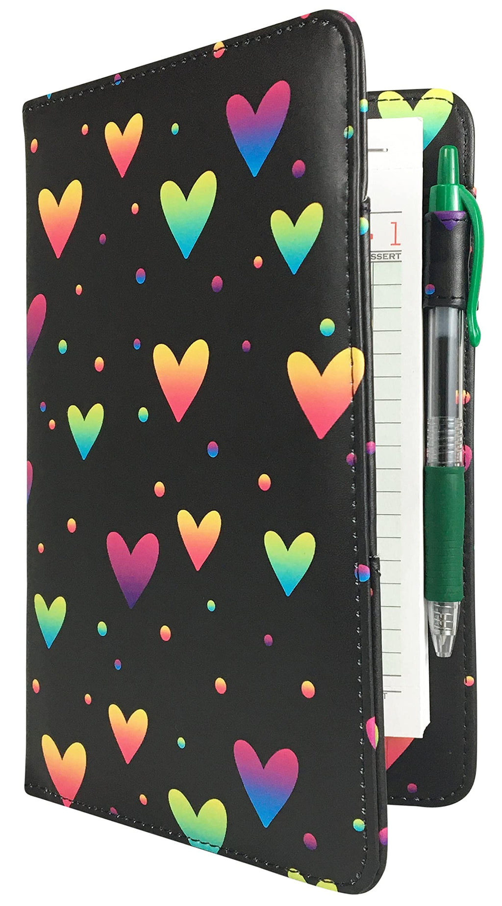 [Australia - AusPower] - Industry Night Products Rainbow Hearts Server Book Heart Pattern Waitress Order Pad Holder for Servers 