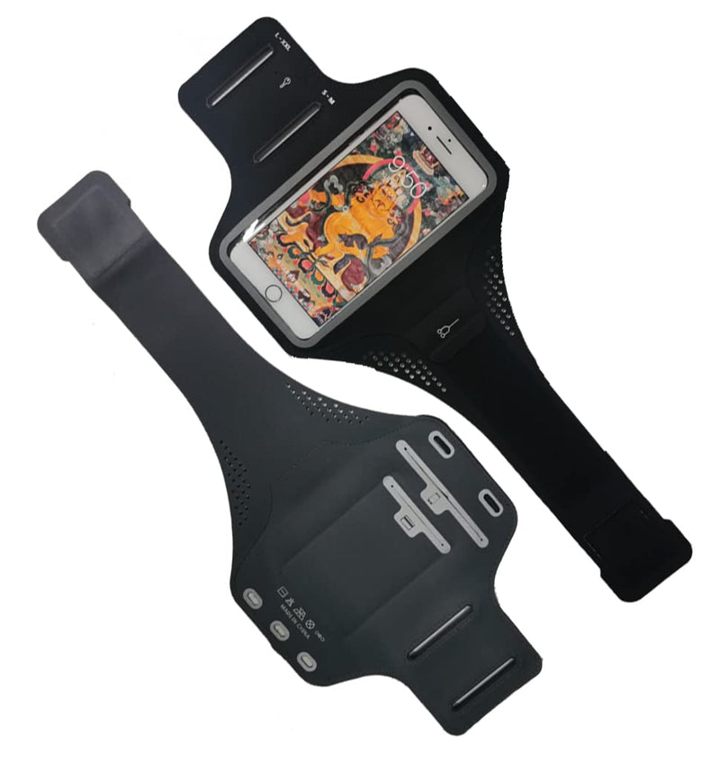 [Australia - AusPower] - Ultrathin Phone Armband, Water Resistant Running Phone Holder,Includes Keychain Card Slot Earphone Buckle（Black） black 