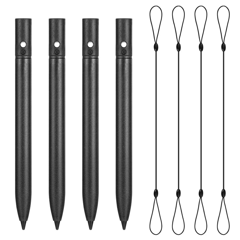 [Australia - AusPower] - 4.5 Inch Replacement Stylus Drawing Pen 4 Pieces Toddler Drawing Tablet Pens Kids' Electronics Pens with 4 Hanging Rope for LCD Writing Tablet (Black) Black 