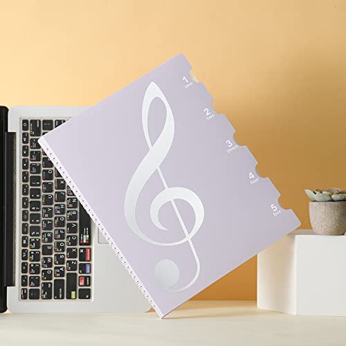 [Australia - AusPower] - WORFEY Sheet Music Folder ,Folder for Musicians,Writable ,Spiral-Bound 8.5”X11” Size,20 Sleeves, 40 Pages (Purple) Purple 