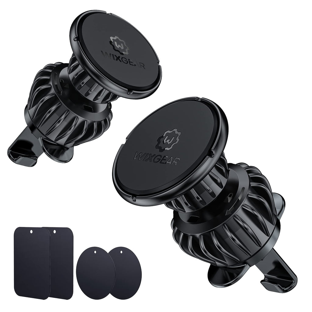 [Australia - AusPower] - WixGear [2 Pack] Universal Air Vent Magnetic Phone Holder for Car, Phone Mount for Car for Cell Phones and Mini Tablets (New Upgraded Vent Locks) 