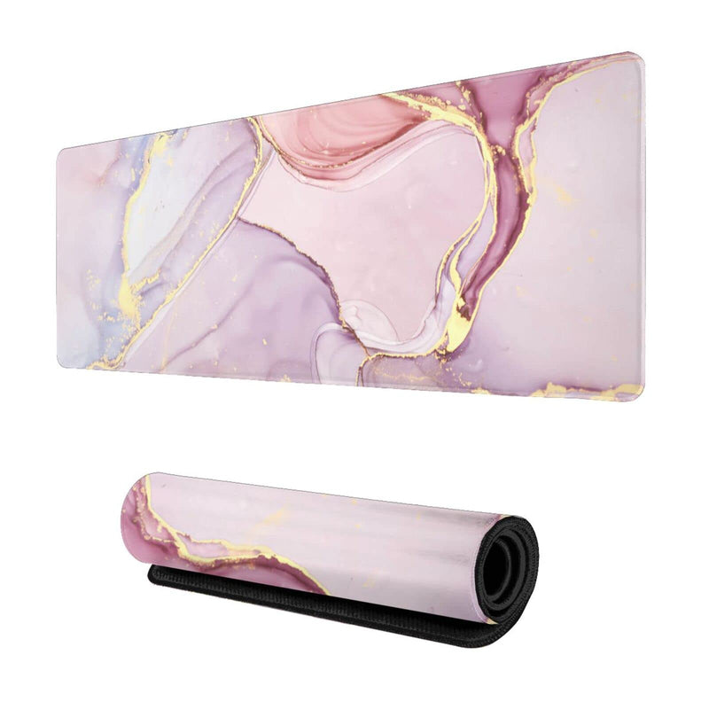 [Australia - AusPower] - Glitter Marble Gaming Mouse Pad XL, Extended Stitched Edges Mousepad,Large Mouse Mat Desk Pad, Long Non Slip Rubber Base Mice Pad（31.5 X 11.8 Inch） Glitter Marble 