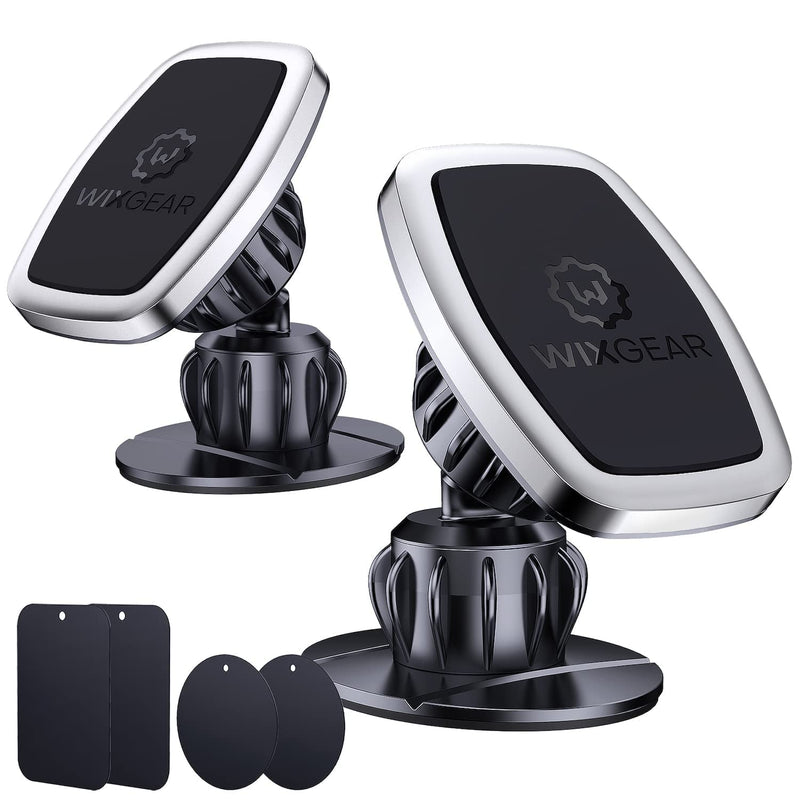 [Australia - AusPower] - WixGear Universal Stick On Swivel Mount (2 Pack) Dashboard Magnetic Phone Holder for Car, Phone Mount for Car for Cell Phones and Mini Tablets with Fast Swift-snap (New Upgraded Swivel Stick On Mount) 