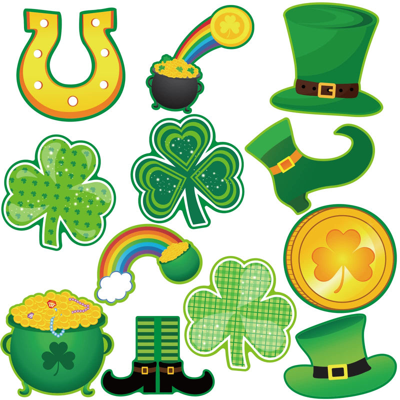 [Australia - AusPower] - 48pcs St. Patrick's Day Cutouts Shamrock Clover Cut-Outs for Classroom Bulletin Board Decorations 