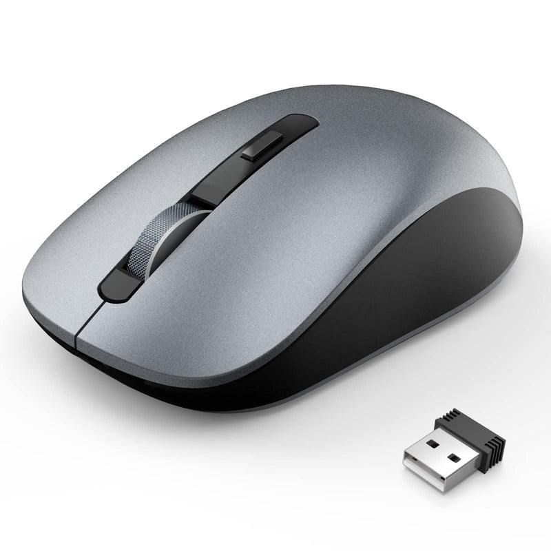 [Australia - AusPower] - Bluetooth Mouse, J JOYACCESS 2.4G Wireless Bluetooth Mouse Dual Mode(Bluetooth 5.0/3.0+USB), Computer Mice for Laptop/Computer MacBook/Windows/MacOS/Android -Iron Gray Iron Gray 