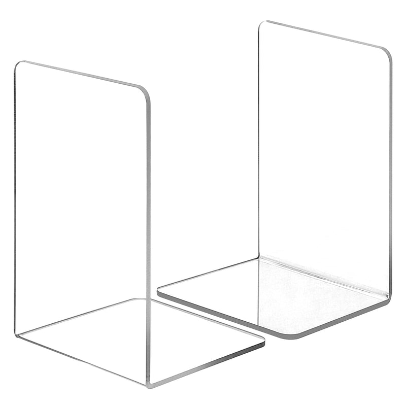 [Australia - AusPower] - Bookend, DRLIFE Clear Acrylic Bookends for Shelves, Book End, Book Stopper for Heavy Duty Books, CDs, Video Games (1 Pair/2 Pieces) 