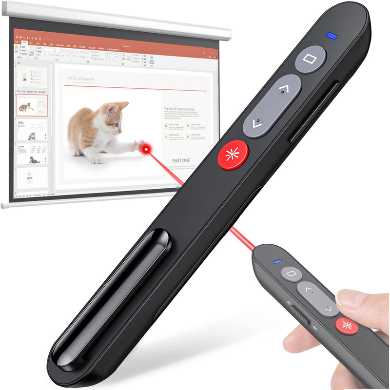 [Australia - AusPower] - Laser Pointer for Cats Dogs, 2.4GHz Wireless Presentation Clicker for PowerPoint Presentations, PowerPoint Presentation Remote Clicker & Red Light Pet Cat Laser Toys 