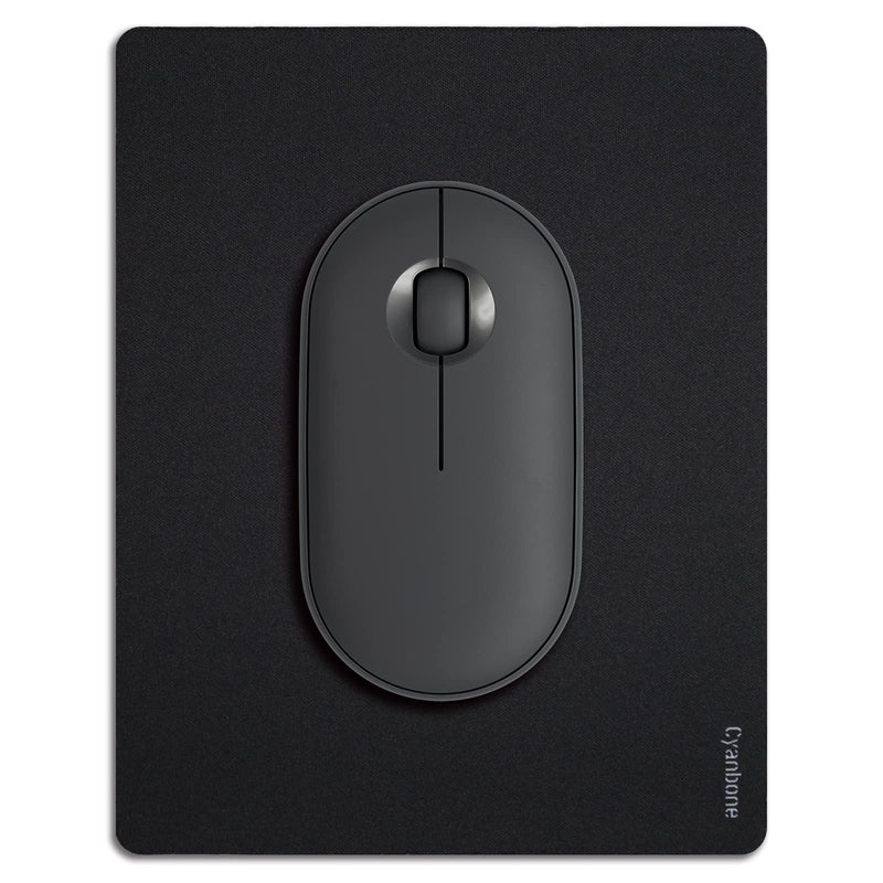 [Australia - AusPower] - Cyanbone Mini Mouse Pad Small Size, Portable Mouse Pad for Laptop Waterproof - 5.5x7 in, Cute Travel Mousepad Black with Non Slip Rubber Base for Wireless Mouse 1 Pack-5.5"x7" 
