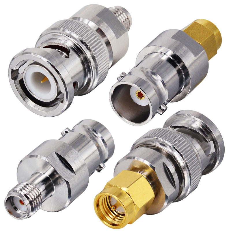 [Australia - AusPower] - onelinkmore SDR Adapter Optimized VSWR BNC to SMA Coax Adapter SMA to BNC Male Female Antenna Adapter Kits 4 Type for Baofeng UV-5R Ham Radio, HT Antenna, Scanner, SDR Dongle,Base Stations Aerial… Upgraded 4 PCS 