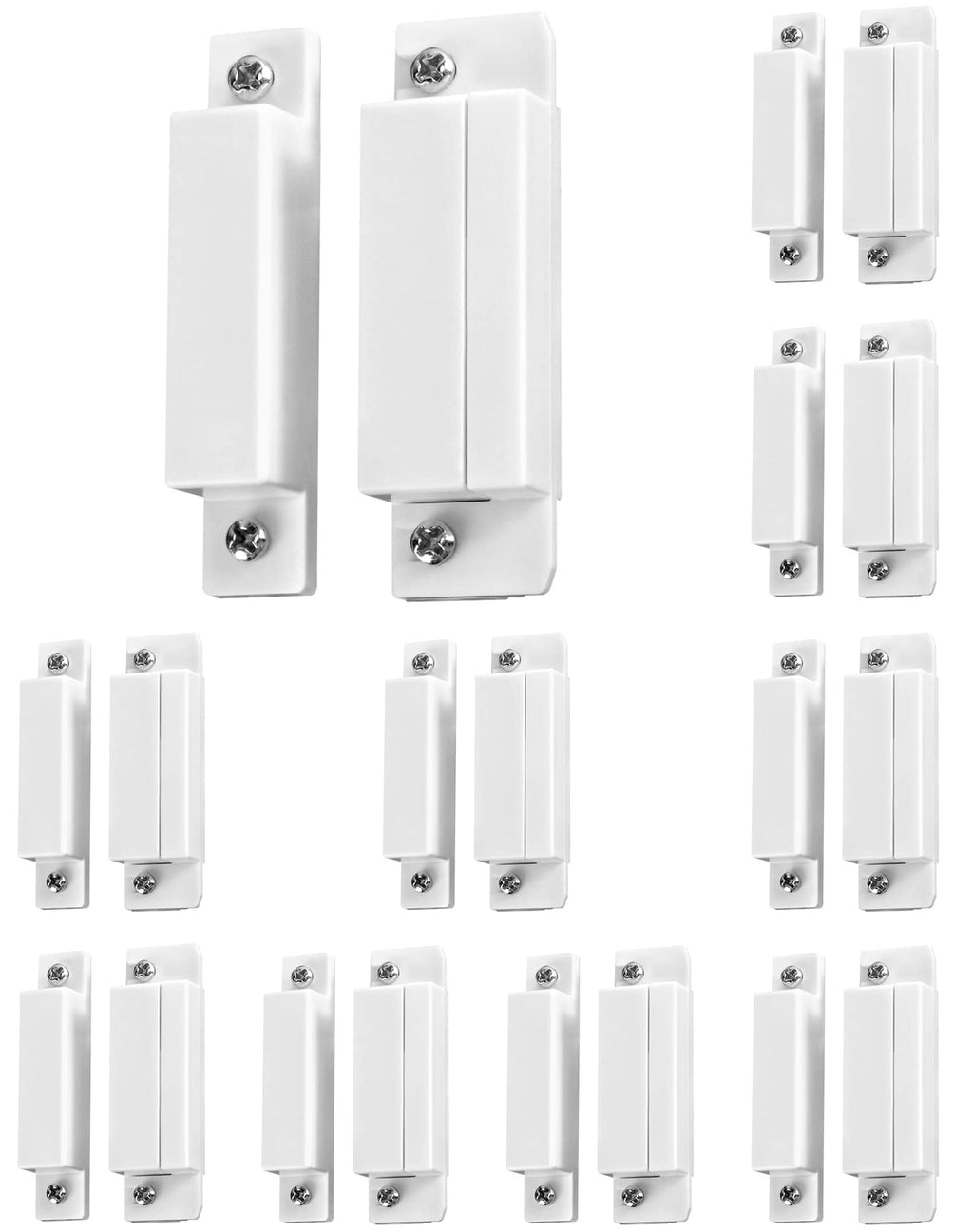 [Australia - AusPower] - QWORK MC-31 Wired Surface-Mounted NC Magnetic Door Window Contact Sensor Alarm Reed Switch, White, Pack of 10 with 40 Screws 