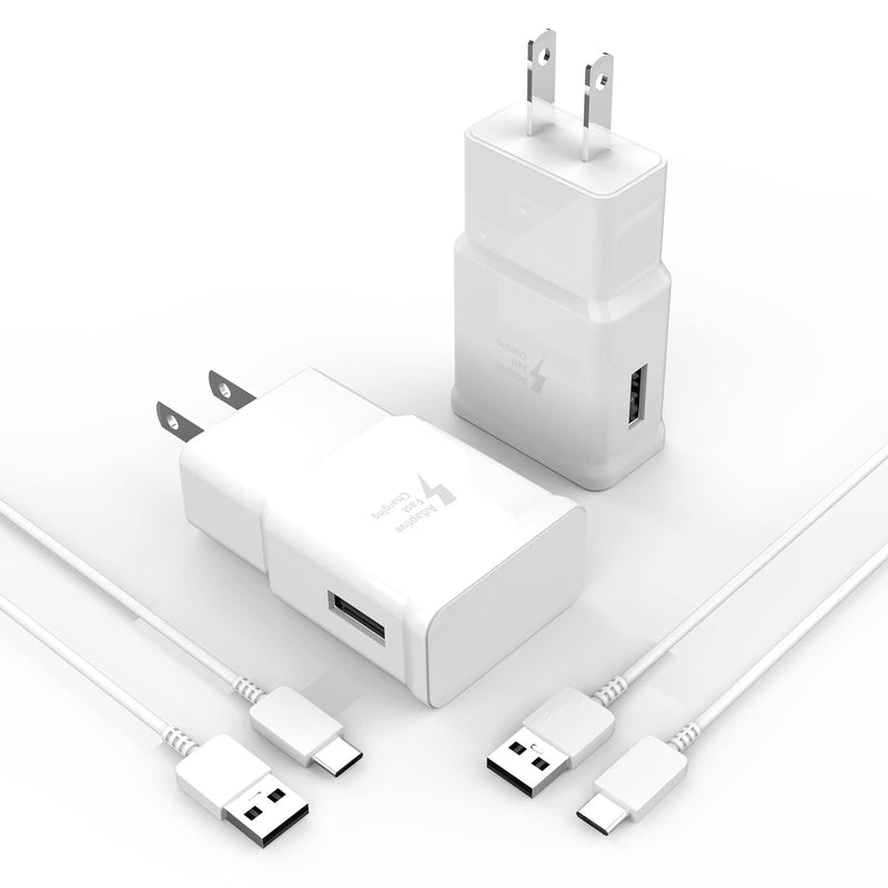 [Australia - AusPower] - Wall Charging Power Adapter Block(2Pack)USB C Cell Phone Fast Charger Cord Compatible With Samsung Galaxy Type C Android Cable S9 8 Super A S21 Ultra Plus S20 LG Note10 9 Z Flip3 Motorola Box Adaptive 