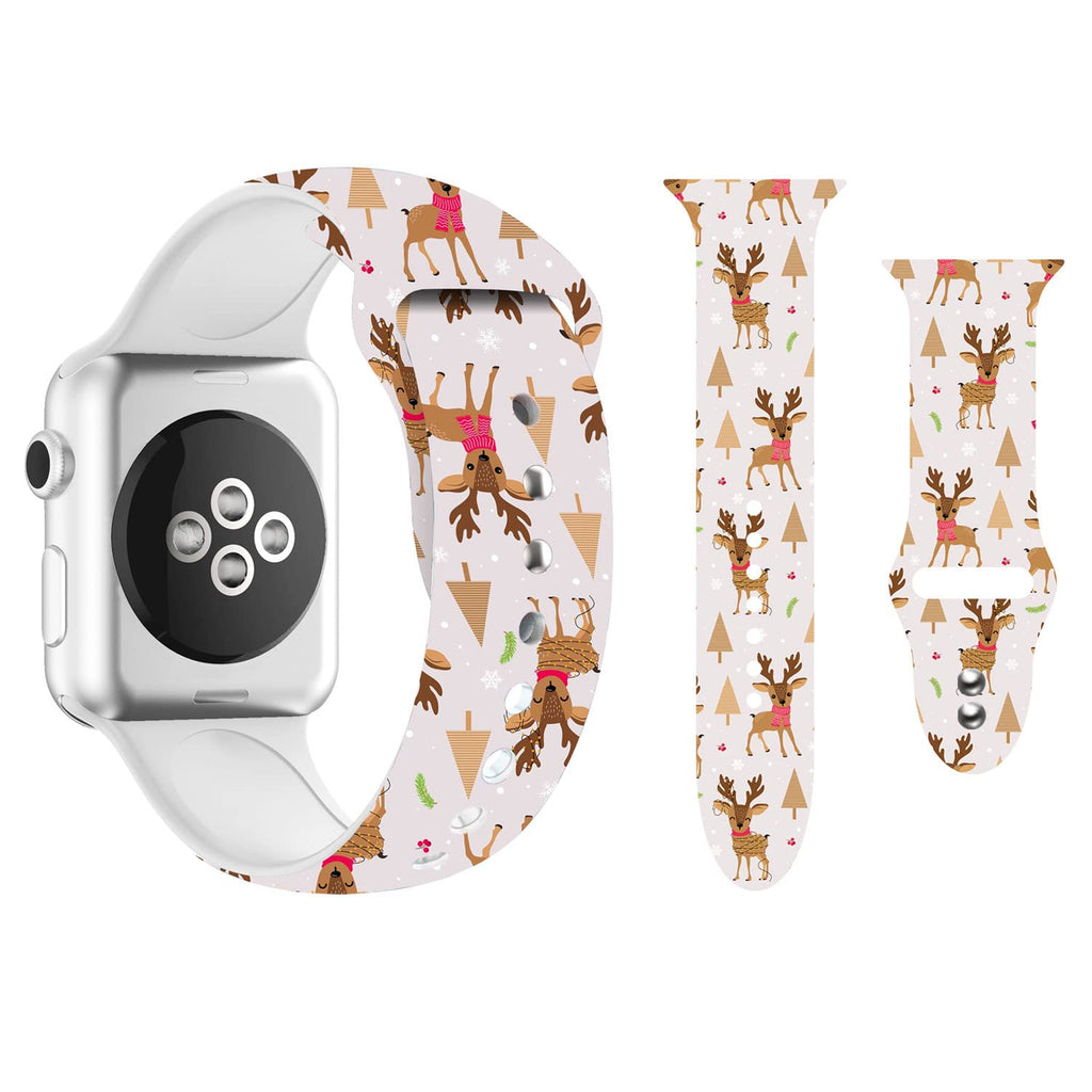[Australia - AusPower] - BONICI 2021 Smart Watch Band for Apple Watch 38mm 40mm 41mm 42mm 44mm 45mm,Christmas Theme Christmas Snowman Sport Soft Silicone Rubber Replacement Bands for Apple Watch 7/6/SE/5/4/3/2/1 iWatch(S/M) 2 38/40/41mm(S/M) 