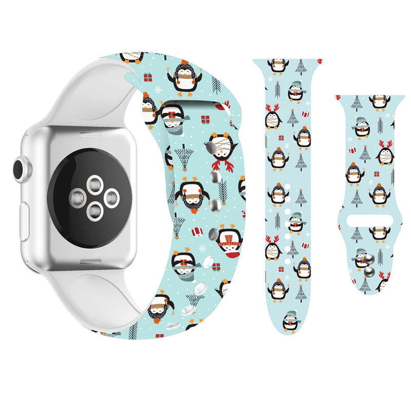 [Australia - AusPower] - BONICI Smart Watch Band for Apple Watch 38mm 40mm 41mm 42mm 44mm 45mm,Men Women Boy Girls Christmas Snowman Sport Soft Silicone Rubber Replacement Bands for Apple Watch 7/6/SE/5/4/3/2/1 iWatch(M/L) 1 42/44/45mm(M/L) 