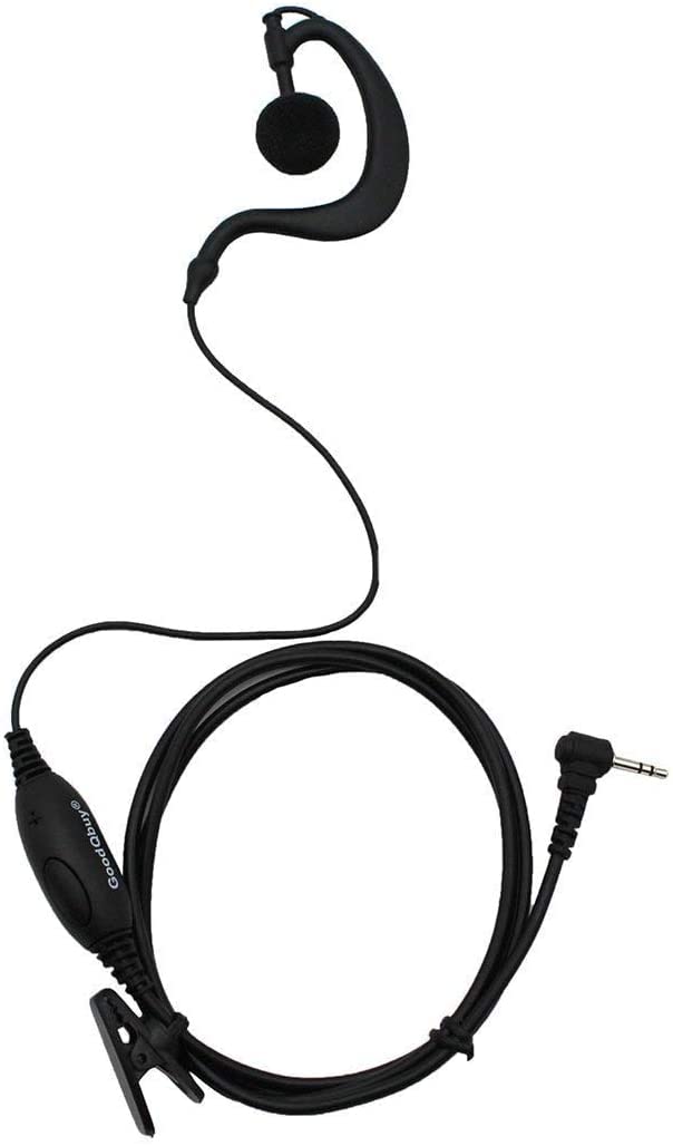 [Australia - AusPower] - Two Way Radio G Shape Clip-Ear Headset Earpiece with PTT is Compatible with Motorola T460 T600 MH230R MS350R 