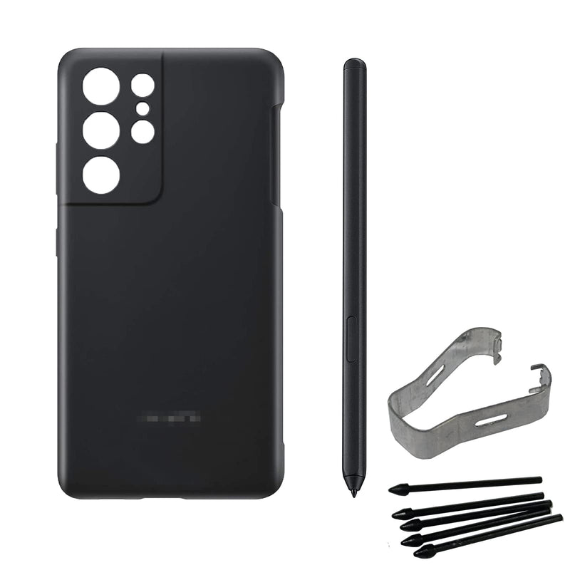 [Australia - AusPower] - Galaxy S21 Ultra Silicone Case with S Pen Replacement for Samsung Galaxy S21 Ultra 5G (Stylus Pen + Tips/Nibs + Case/Black) 