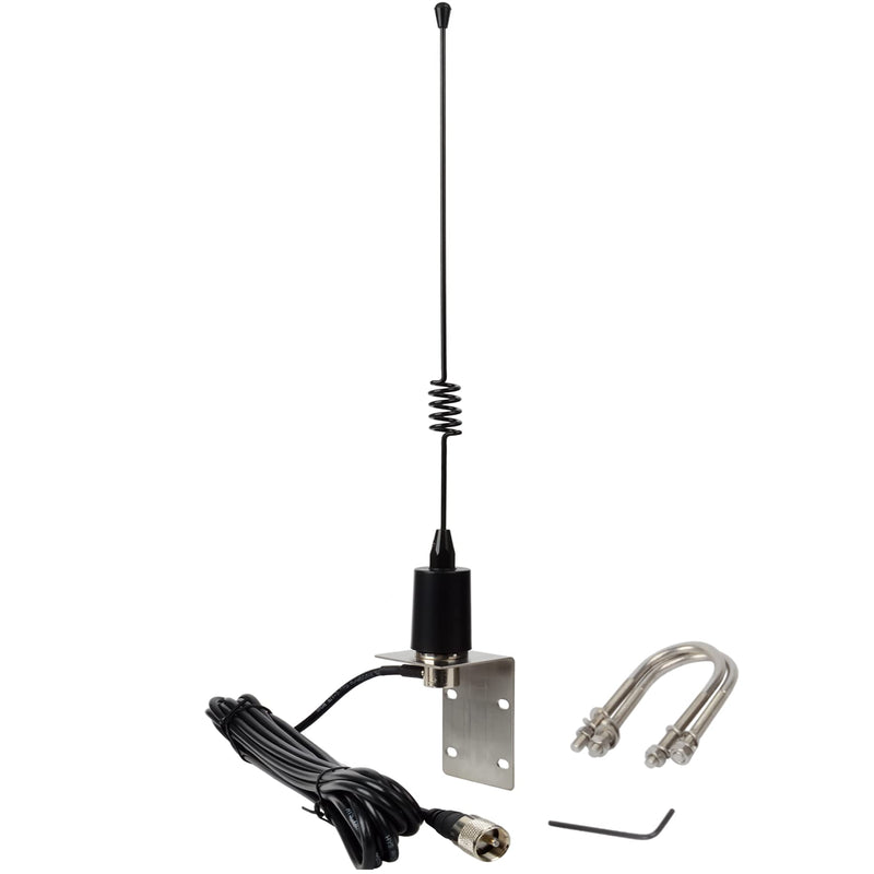 [Australia - AusPower] - HYS VHF Band Amateur 156-163Mhz Low-Profile Marine Antenna with Stainless Steel L-Bracket Hole & W/16.4ft(5m) RG-58 Coax Cable for Standard Horizon Icom Cobra Uniden VHF Marine Radios 