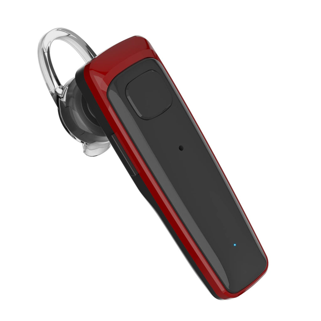 [Australia - AusPower] - ADADPU Bluetooth Headset - V5.0 Wireless Handsfree Earpiece Built-in Dual Mic Noise Cancelling, 10 Days Standby 16Hrs HD Talktime Ultralight Headset for iPhone Android Samsung Laptop(Red) 