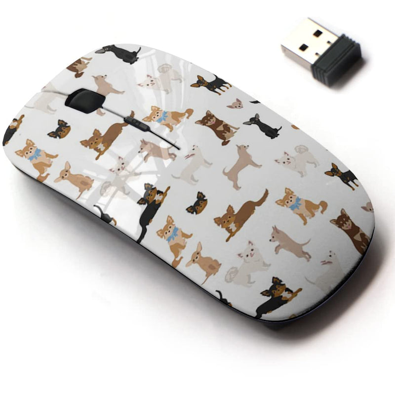 [Australia - AusPower] - 2.4G Wireless Mouse with Cute Pattern Design for All Laptops and Desktops with Nano Receiver - Chihuahua Dogs Different 