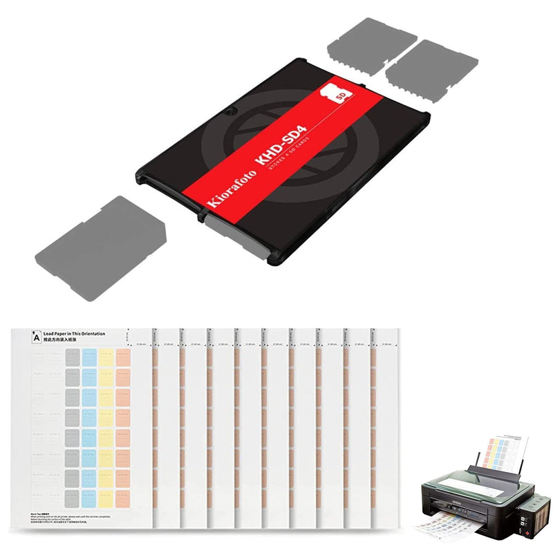 [Australia - AusPower] - 4 Slots Memory Card Storage Case + 480 Counts Printable Card Labels: Case for Storage 4 Memory Card and 480 Counts Memory Card Labels 