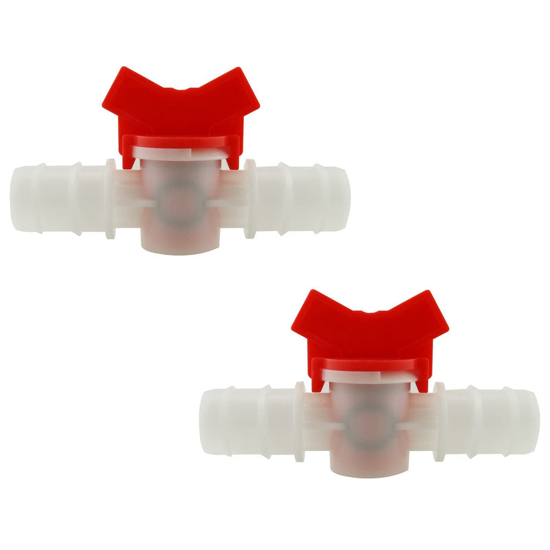 [Australia - AusPower] - DGZZI Barbed Ball Valve 2PCS 3/4-Inch ID in-Line Ball Valves Shut-Off Switch Hose Barb Connectors with Hose Barb for Drip Irrigation and Aquariums White 3/4inch 