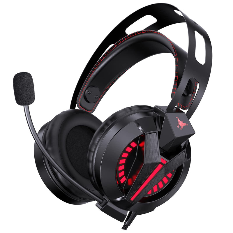 [Australia - AusPower] - Ajsaki M180 Pro Retro Gaming Headsets, Stereo Playstation 4 Headset with Microphone, Wired PC Headset with Noise Cancelling Mic, Over-Ear Gaming Headphones for PC/MAC/PS4/PS5/Nintendo Switch/Xbox One 