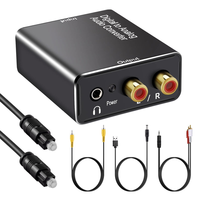 [Australia - AusPower] - Digital to Analog Audio Converter, 192KHz DAC Digital Coaxial and Optical Toslink to Analog 3.5mm Jack and RCA (L/R) Stereo Audio Adapter for PS3 HD DVD PS4 Amp HDTV Home Cinema 