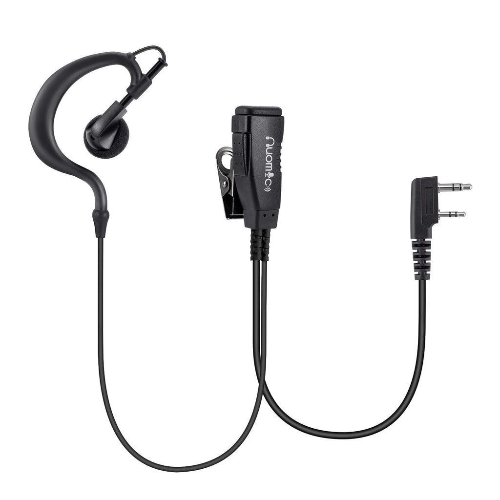 [Australia - AusPower] - NUOMIC Two Way Radio Earpiece with Mic 2 Pin 3.5mm&2.5mm G-Shape Headset for Kenwood Walkie Talkie (2 Pack) 