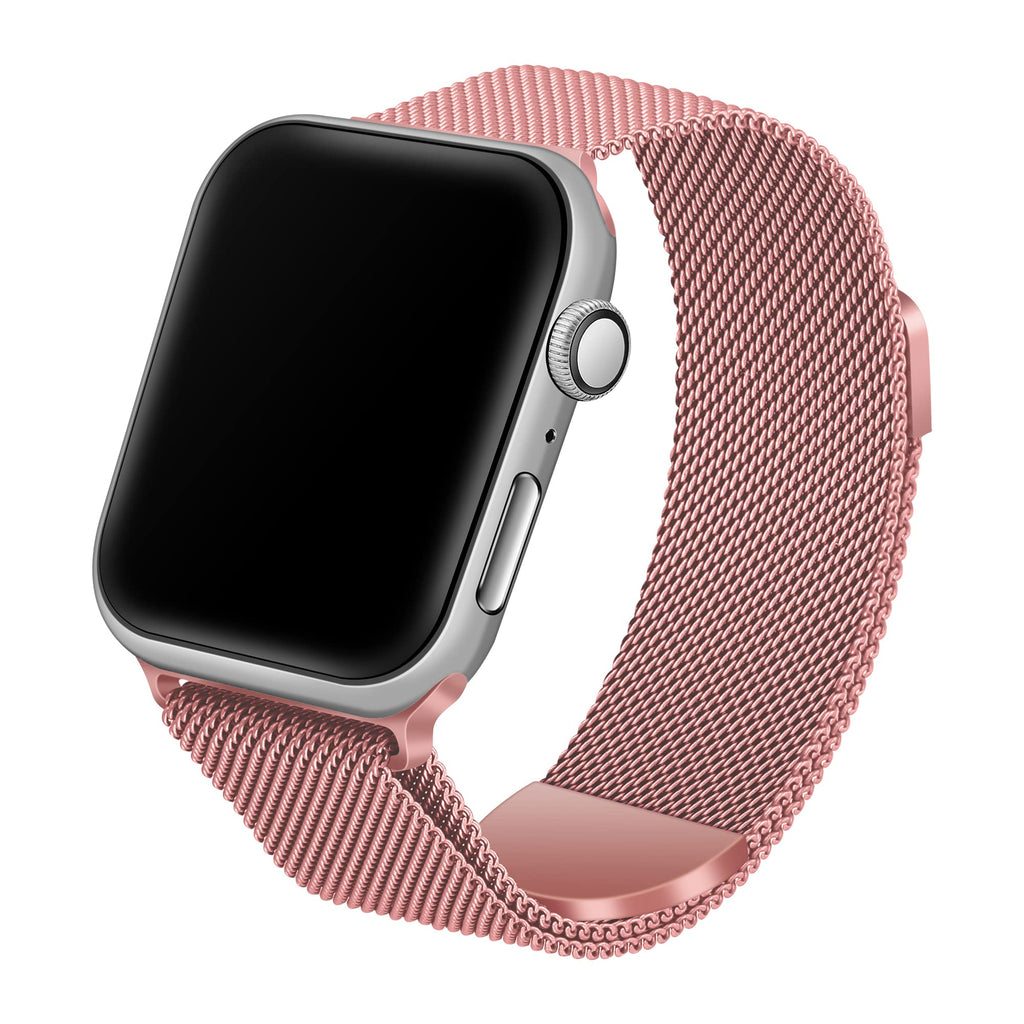 [Australia - AusPower] - Bodundirect New Milanese Material Replacement Watchband with 2 Magnetic Metal Stainless Steel Mesh Loop Band Compatible with Apple Watch Bands iWatch Series 7654321SE (Pink, 42mm/44mm/45mm) Pink 