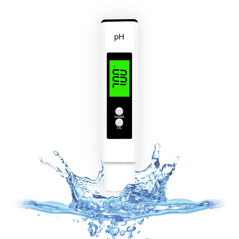 [Australia - AusPower] - PHEPUS Ph Meter Digital Tester Kit for Water Hydroponics with 0-14PH ATC Stabilizes Readout for Calibration Solution,Fish Tank and Hot Tub (White) 