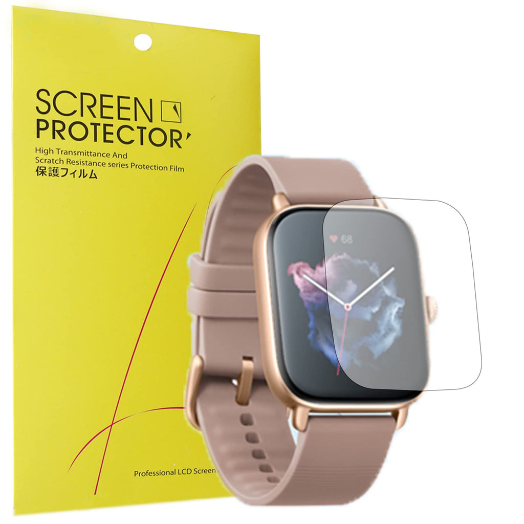[Australia - AusPower] - Compatible for Amazfit GTS 3 Screen Protector, Lamshaw [6 Pack] Full Coverage TPU Clear Film Compatible for Amazfit GTS 3 Smartwatch (6 Pack) 6 PACK 