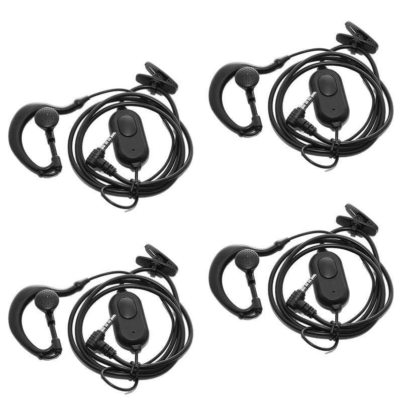 [Australia - AusPower] - ChunHee Two Way Radio Earpiece with Mic Single Wire Earhook Headset for WT08/WT11 Walkie Talkies, Pack of 4 