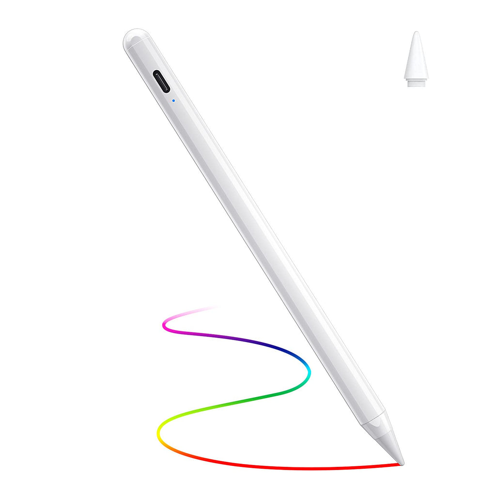 [Australia - AusPower] - DTTO Stylus Pen for iPad with Palm Rejection, Active Pencil for (2018-2021) New Apple iPad Mini 6th/5th Gen, iPad 6/7/8th Gen, Pro 11/12.9 Inch, iPad Air 4th/3rd Gen for Drawing/Writing, White 