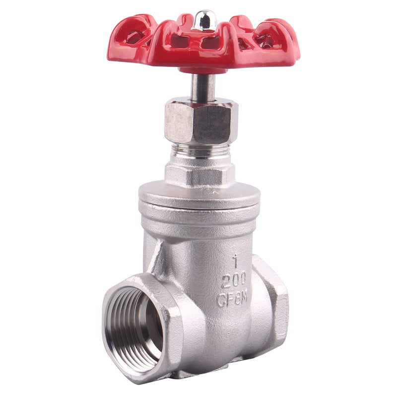 [Australia - AusPower] - GOVALVE Heavy Duty Gate Valve - 1" NPT Stainless Steel Female x Female Thread Rotary Sluice Valve with Wheel Handle 200WOG For Water Oil Gas 