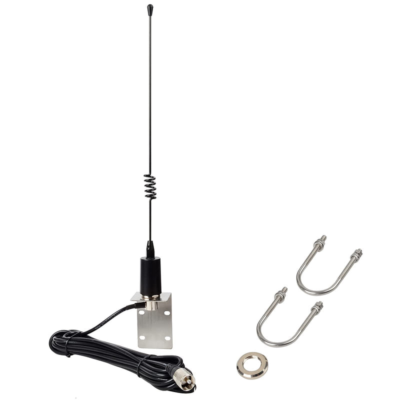 [Australia - AusPower] - UAYESOK VHF Marine Antenna Low Profile Boat Antenna Stainless Steel Whip for Cobra Icom Uniden Standard Horizon Marine Radio VHF Radio W/16.4ft RG-58 coaxial Cable,L-Mount Bracket 