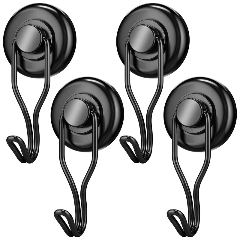 [Australia - AusPower] - FINDMAG 4 Pack 60 lb+ Swivel Swing Magnetic Hooks Heavy Duty, Magnet with Hooks Strong Magnetic Hooks Neodymium Magnet Hooks for Indoor/Outdoor Hanging Pack of 4 