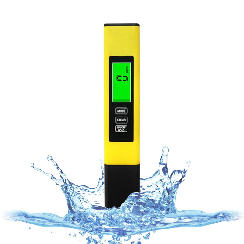 [Australia - AusPower] - PHEPUS TDS Water Digital Tester Kit Zero Water Meter 0-9990 ppm Waterproof with 4-in-1 Feature Stabilizes Readout for Aquaculture Colloidal Silver Wine Pool Hardness Salinity - Leather Case (Yellow) 