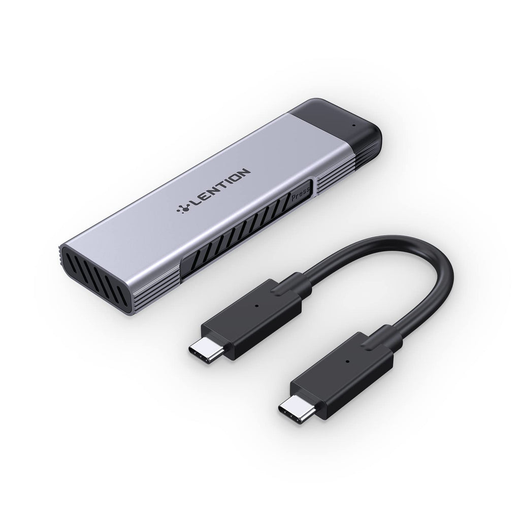 [Australia - AusPower] - LENTION USB C to NVMe & SATA M.2 SSD Enclosure, USB 3.1 Gen 2 M Key & B&M Key Hard Drive Adapter, Supports UASP for SSD Size 2280/2260/2242/2230, Compatible Mac OS, Windows, More (CB-C9E, Space Gray) 