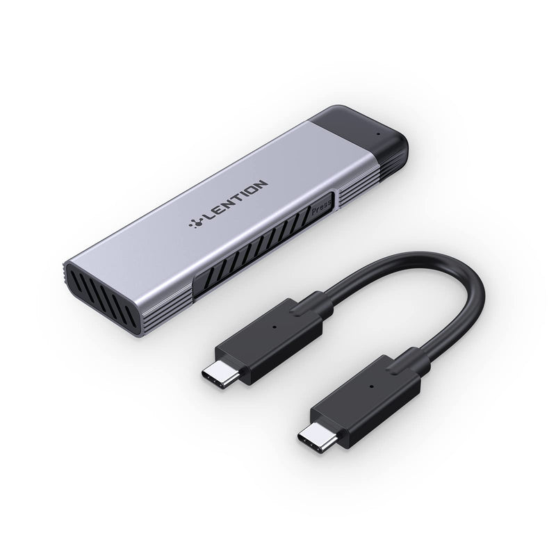 [Australia - AusPower] - LENTION USB C to NVMe & SATA M.2 SSD Enclosure, USB 3.1 Gen 2 M Key & B&M Key Hard Drive Adapter, Supports UASP for SSD Size 2280/2260/2242/2230, Compatible Mac OS, Windows, More (CB-C9E, Space Gray) 