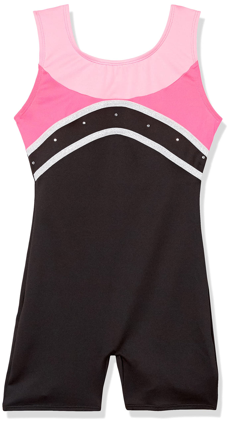 [Australia - AusPower] - Jacques Moret Girls' Gymnastics Tank Biketard Medium Pink Combo 