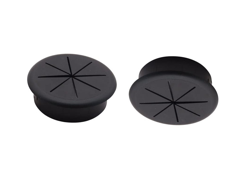 [Australia - AusPower] - 2 PCS 2Inch (50mm) Desk Cord Grommets Wire Cable Hole Cover for Office PC Desk Cable Cord Cover Black (2) 