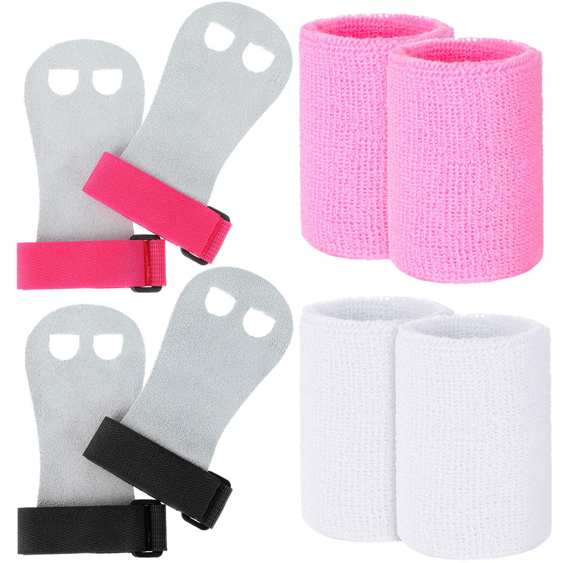 [Australia - AusPower] - 2 Gymnastics Grips Wristbands Sets for Girls Kids Youth, Bar Grips Palm Protection and Wrist Support Sports Accessories for Kettlebells, Weightlifting Tennis, Workout and Exercise 