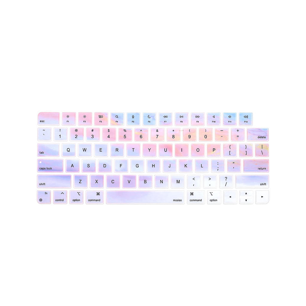 [Australia - AusPower] - MOSISO Keyboard Cover Compatible with iMac 24 inch A2449 M1 2021 Release with Touch ID Wireless Magic Keyboard, Waterproof Protective Silicone Skin, Colorful Clouds 