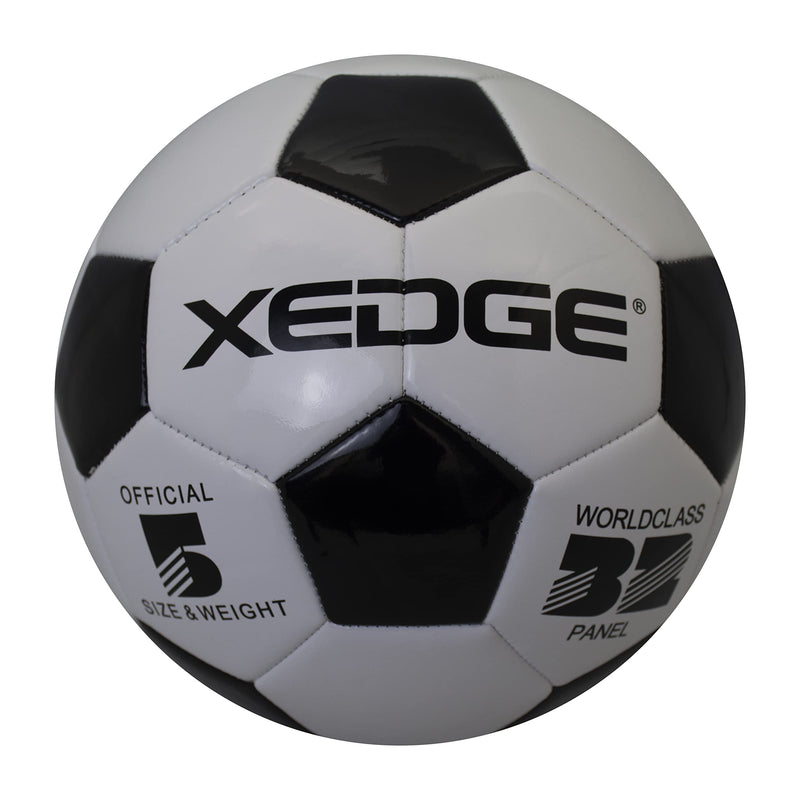 [Australia - AusPower] - XEDGE Official Size Soccer Ball,Size 5 Training Ball for Girls,Boys,Youth Teenagers,Adults,Machine Stitched for Indoor Outdoor Play black and white size 4 